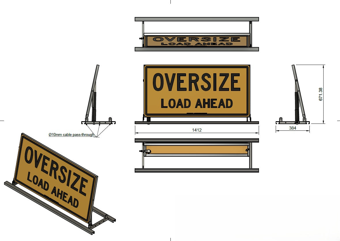 Automatic Pilot Vehicle Oversize Load Sign &amp; Frame – Australian Standards Compliant